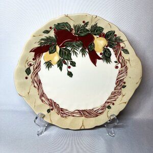 Wedgwood Home Wreath Handled Vintage Cake Plate Ribbon Fruit Amway England 1998